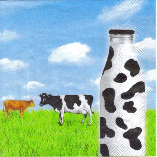 Serviette Milk & Message ! Kühe Milch