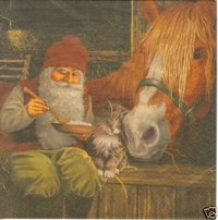 Serviette Nisser with Horse & Cat