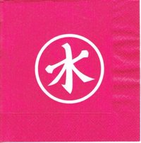Serviette Asian Symbol pink