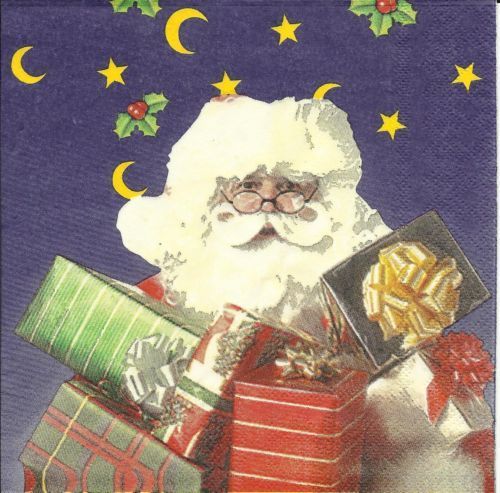 Serviette Santa with Gifts