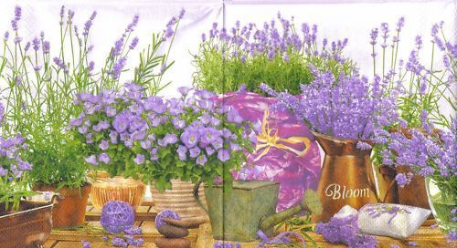 Serviette Lavendelgarten lila