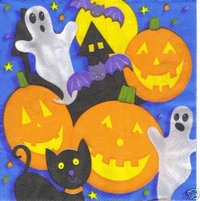 Serviette Halloween Spooks ! Katze