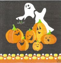 Serviette Pumpkins & Pais ! Halloween Katze