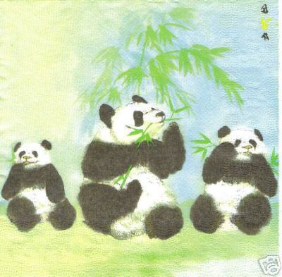 Serviette 3 Pandabären