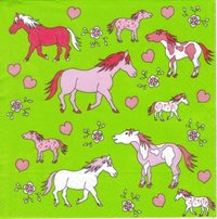 Serviette Pink Horses