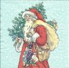 Serviette Santa mit Tanne & Geschenken
