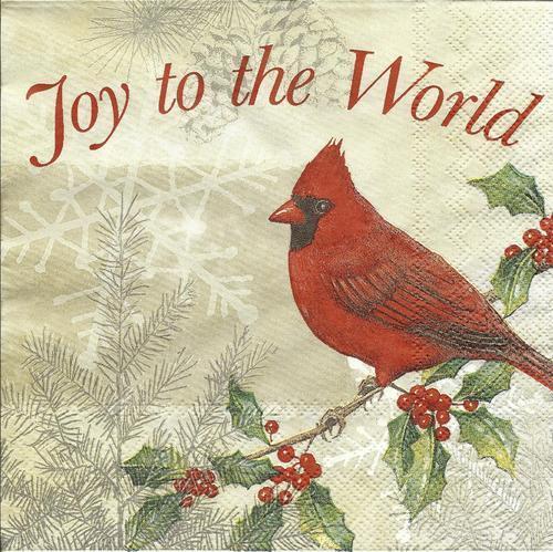 Serviette Joy to the World ! Vogel