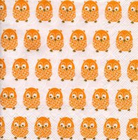 Serviette Little Owls orange