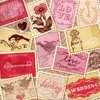 Serviette Romantic Stamps
