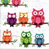 Serviette Colourful Owls