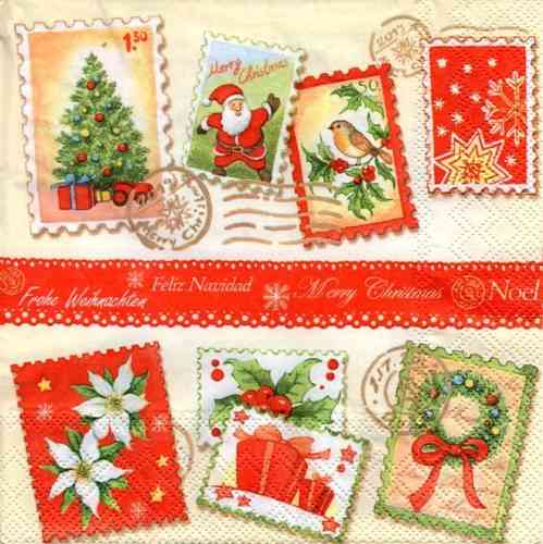 Serviette Christmas Stamps