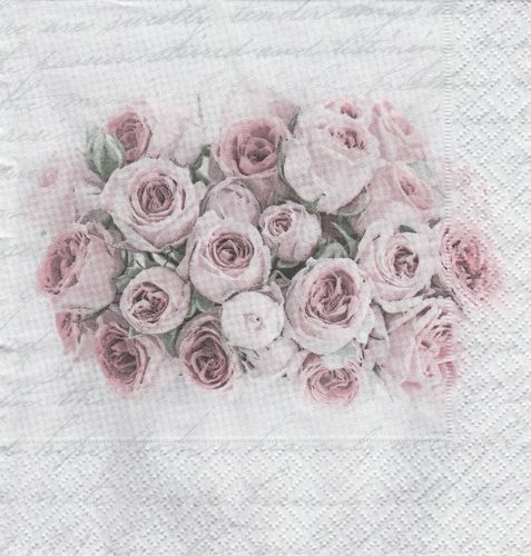 Serviette Vase with Pink Roses