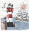 Serviette Lighthouse & Compass
