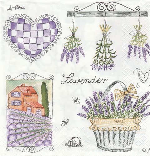Serviette Lavender Garden