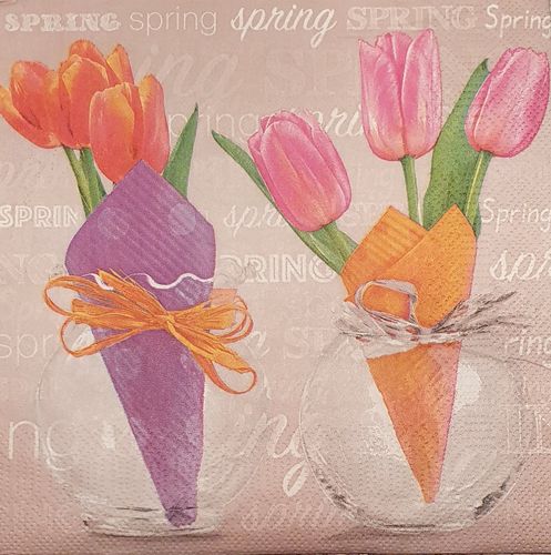 Tulips in Paper Cones